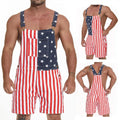 YUANBANG American Flag Overalls for Women and Men, Unisex Bib Pants with Soft Stretch Fabric, Breathable Summer Streetwear Outfit for Independence Day, Memorial Day, National Holiday Festivals, Parades, Parties and Casual Vacation Wear