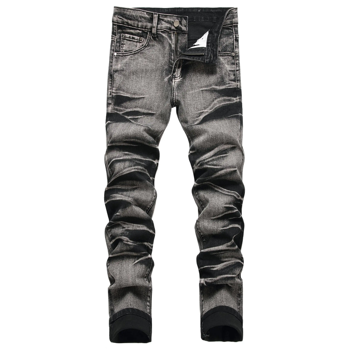 JUNBAOSS 2026 Fashion Mens Slim Fit Stretch Jeans Ripped Skinny Jeans for Men, Distressed Straight Leg Casual Comfort Flex Waist Denim Pants, Menswear Classic Street Style Cotton Fabric Jean Natural Hipster Personalized Stylish Trouser Jeans with Pockets