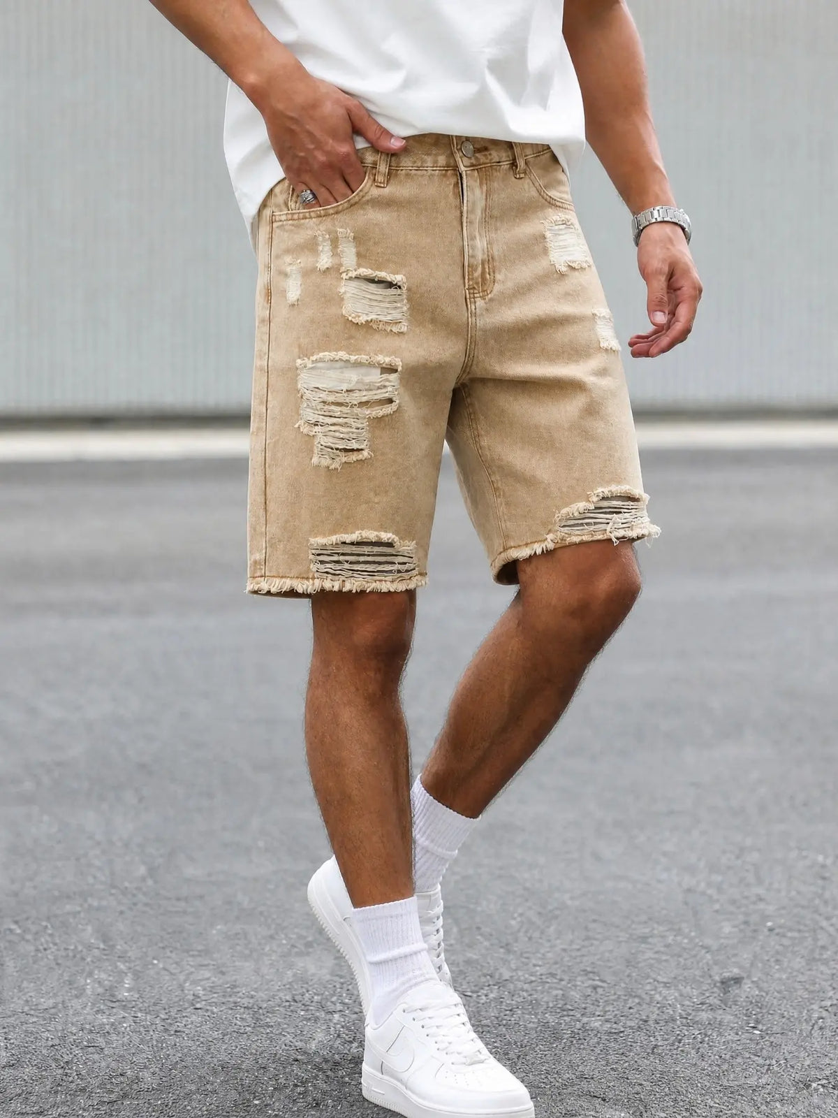 Men's Fashion Distressed Casual Ripped Jeans Shorts, Summer New Design, Casual Wear, Baggy, Pocket, Comfortable Fit, Stylish Look, Ideal for Daily Use