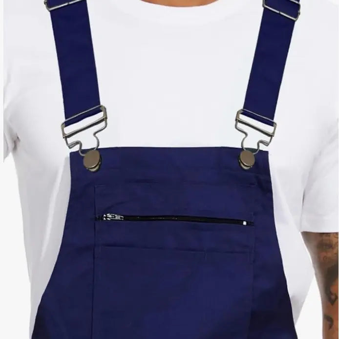Workidea Men's Bib Overall with metal gourd easy clip Cotton Mix Comfortable Menswear