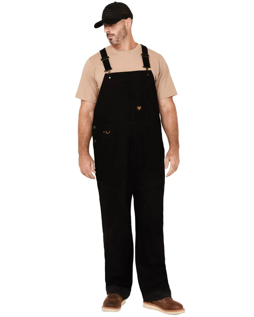 Hawx Men's Tillman Duck Canvas Overalls - Hxfa24p99-Blk, Menswear, Cotton-Shell Fabric, Straight Fit, Pocket Design