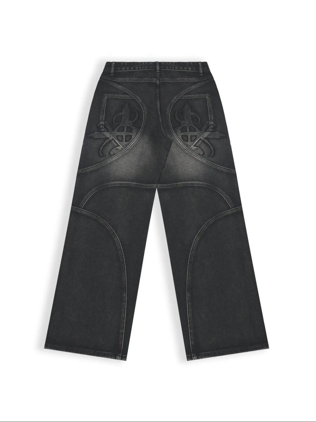 Loose Fit Men's Jeans, High Street Loose, Street Style Pattern Print, Cool and Trendy Denim Jeans, Comfortable Casual Wear, Fashionable Menswear