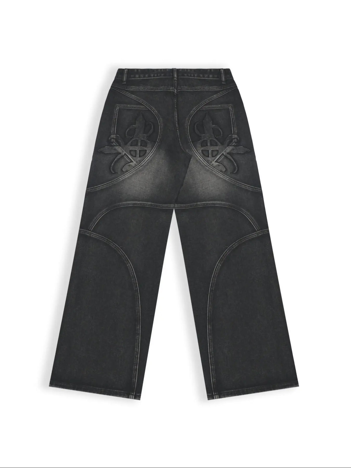 Loose Fit Men's Jeans, High Street Loose, Street Style Pattern Print, Cool and Trendy Denim Jeans, Comfortable Casual Wear, Fashionable Menswear