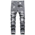 JUNBAOSS Men's Slim Fit Stretch Jeans Ripped Skinny Jeans for Men, Distressed Straight Leg Fashion Casual Popular Chic Comfort Flex Waist Denim Pants, Menswear Classic Street Style Cotton Fabric Jean Natural Hipster Personalized Stylish Jeans with Pockets