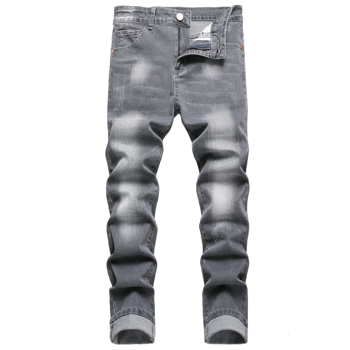 JUNBAOSS Men's Slim Fit Stretch Jeans Ripped Skinny Jeans for Men, Distressed Straight Leg Fashion Casual Popular Chic Comfort Flex Waist Denim Pants, Menswear Classic Street Style Cotton Fabric Jean Natural Hipster Personalized Stylish Jeans with Pockets