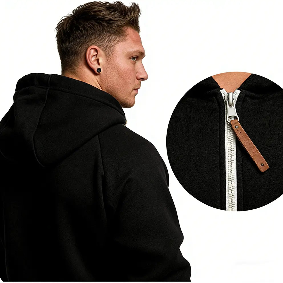 Men’s Polyester Fleece Hooded Overalls - Smooth, Simple, Relaxed Fit Loose 1-Piece Outdoor Menswear Outfit for Super Warm Wear