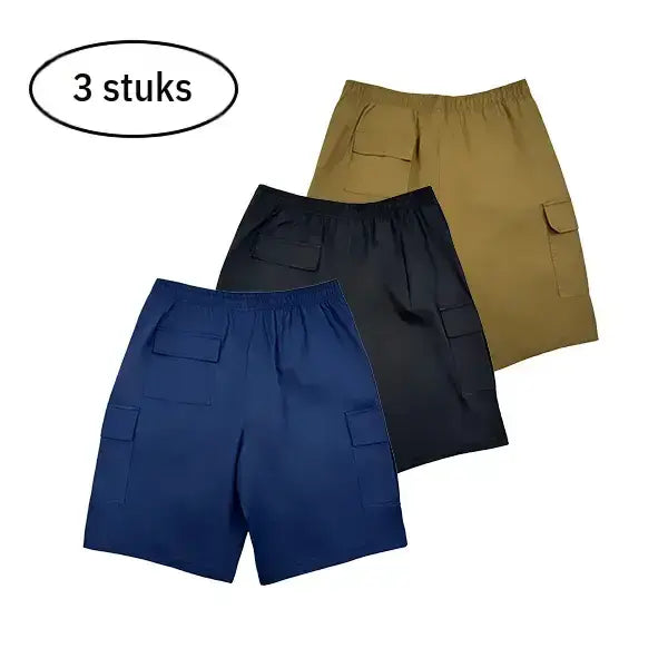 Men's Plus Size 3-Piece Plain Shorts Set - Earth Yellow, Black, Gray, Blue, Knee Length, Polyester, Slanted Pockets, Menswear, Sportswear, Activewear, Athletic, Versatile Casual Summer Outing & Travel Wear