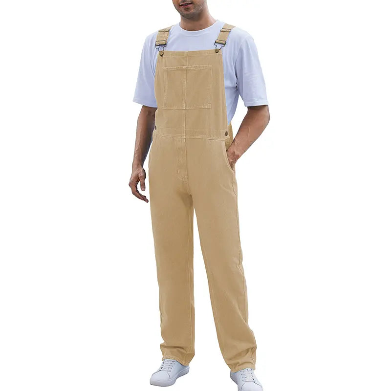 WIRDATRD Overalls for Men Fashion Coveralls Work Utility Denim Women Bib Jumpsuit with Pockets, Menswear, Outwear