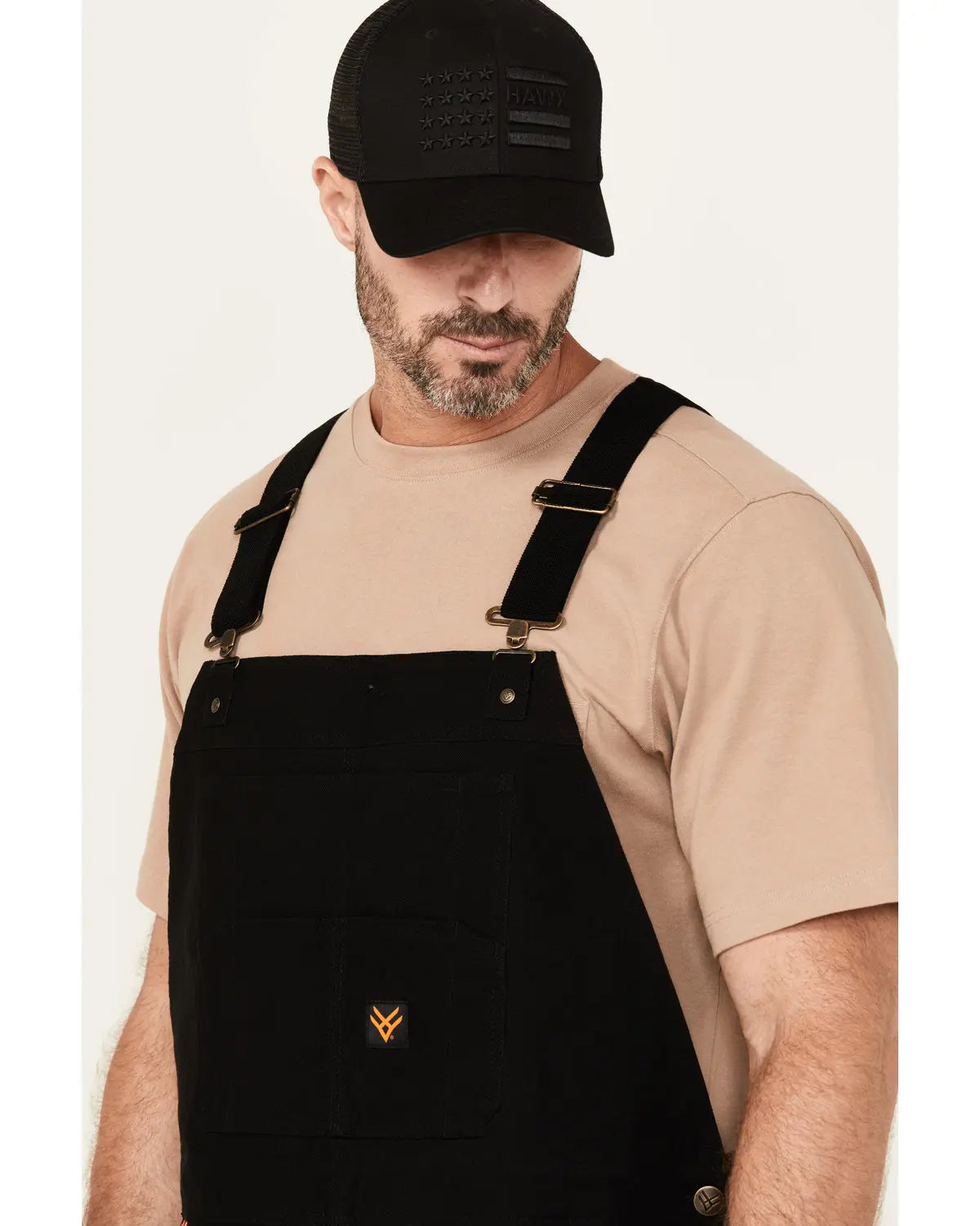 Hawx Men's Tillman Duck Canvas Overalls - Hxfa24p99-Blk, Menswear, Cotton-Shell Fabric, Straight Fit, Pocket Design