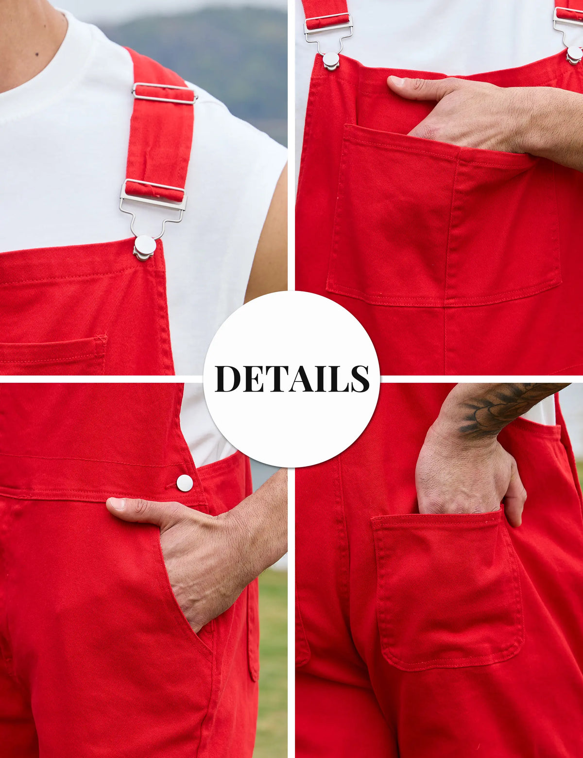 YXLUOKY Overalls for Men Fashion Coveralls Work Utility Stretch Denim Women Bib Jumpsuit with Pockets Menswear for Thanksgiving Christmas & New Year