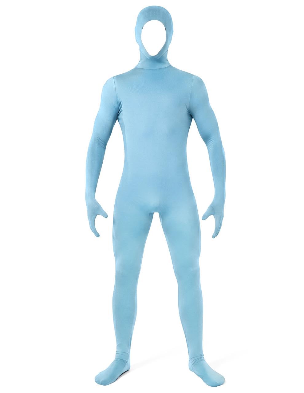 Spooktacular Creations Mens Halloween Costume Open Face Bodysuit Jumpsuit, Zentai Costume Bodysuit for Halloween Party