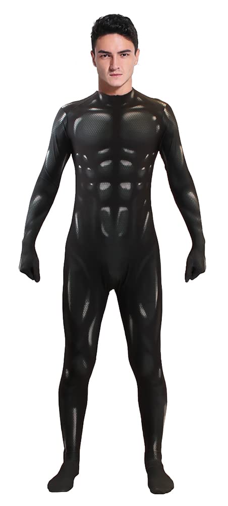 Men's Muscle Bodysuit Jumpsuit Full Body Compression Athletic Suit Halloween Costume for Adult