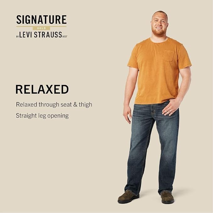 Levi Strauss Signature Gold Men's Relaxed Fit Flex Waistband Jeans