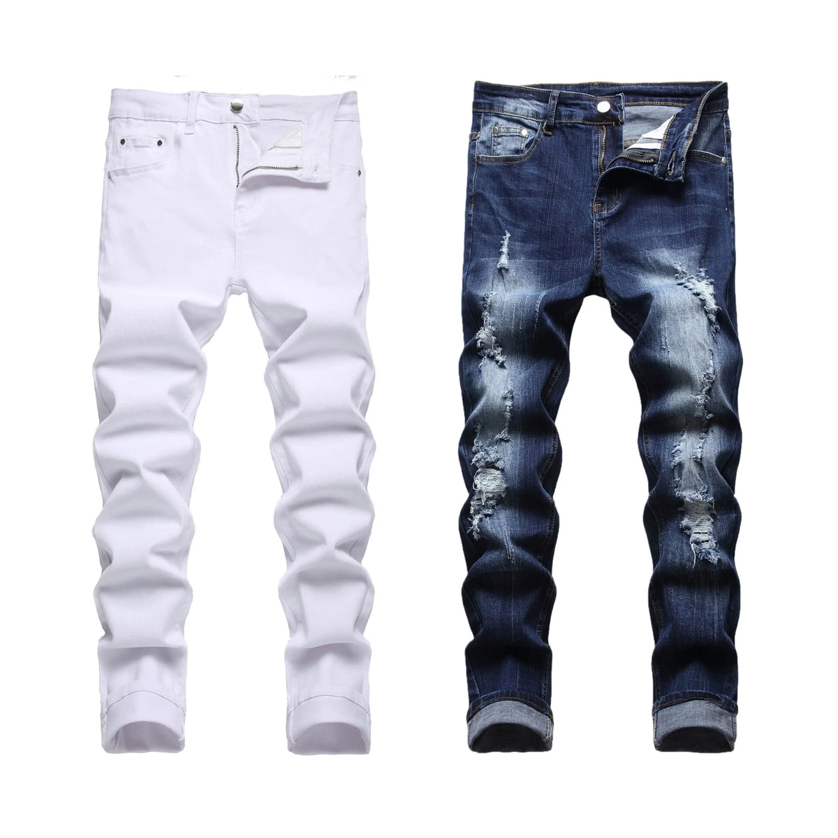 JUNBAOSS Men's Multi Pack Slim Fit Stretch Jeans Colored Skinny Jeans for Men, Distressed Straight Leg Casual Fashion Comfort Flex Waist Denim Pants, Menswear Classic Street Style Cotton Fabric Jean Natural Hipster Personalized Stylish Streetwear Jeans su