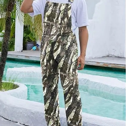YUANBANG Stretchy Men's Camo Overalls Football Halloween Denim Camouflage Romper Fall Hunting Bib Turkey Season Gear Outdoor Fashion Pattern Coveralls Y2k Menswear Outfits Country Stuff Clothes Adjustable Straps Jumpsuit Winter Casual Pant Christmas Gifts