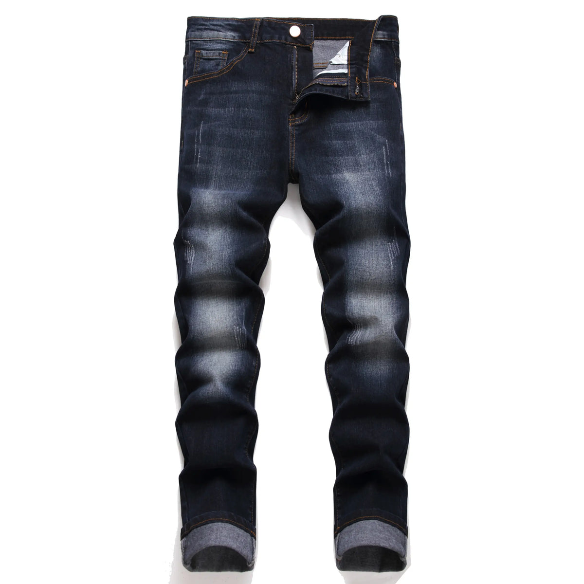 JUNBAOSS Men's Slim Fit Stretch Jeans Ripped Skinny Jeans for Men, Distressed Straight Leg Fashion Casual Popular Chic Comfort Flex Waist Denim Pants, Menswear Classic Street Style Cotton Fabric Jean Natural Hipster Personalized Stylish Jeans with Pockets