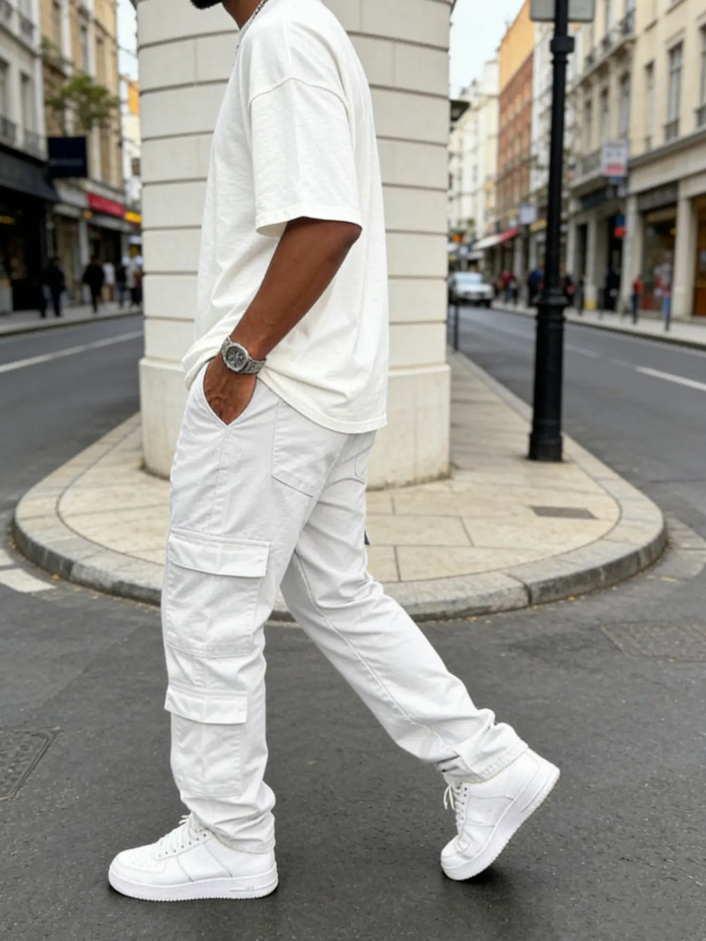 Men's New Casual Plain Baggy Straight Leg Jeans Pants with Side Pockets, Loose-Fitting Button Fly Denim Jeans for All Seasons, Trendy Korean Style Streetwear Fashion