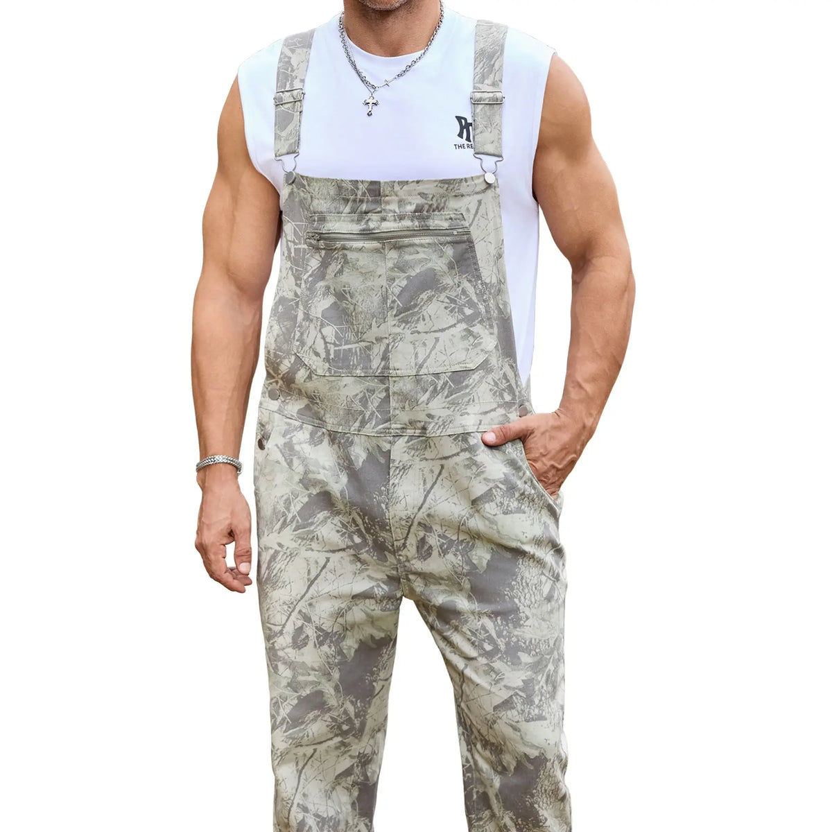 YUANBANG Stretchy Men's Camo Overalls Football Halloween Denim Camouflage Romper Fall Hunting Bib Turkey Season Gear Outdoor Fashion Pattern Coveralls Y2k Menswear Outfits Country Stuff Clothes Adjustable Straps Jumpsuit Winter Casual Pant Christmas Gifts