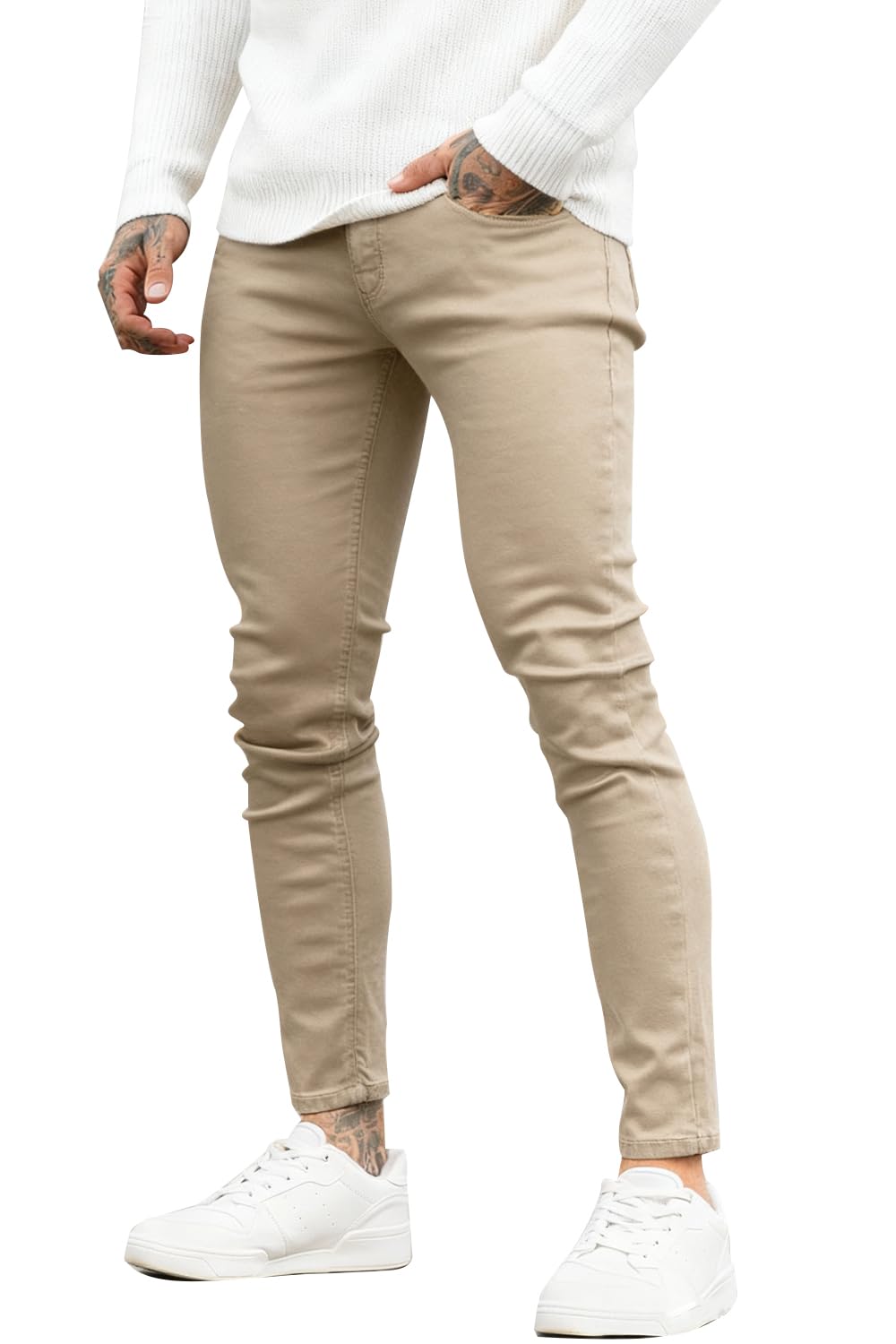 GINGTTO Skinny Jeans Men Slim Fit Stretch Tapered Leg