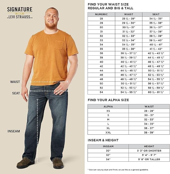 Levi Strauss Signature Gold Men's Relaxed Fit Flex Waistband Jeans
