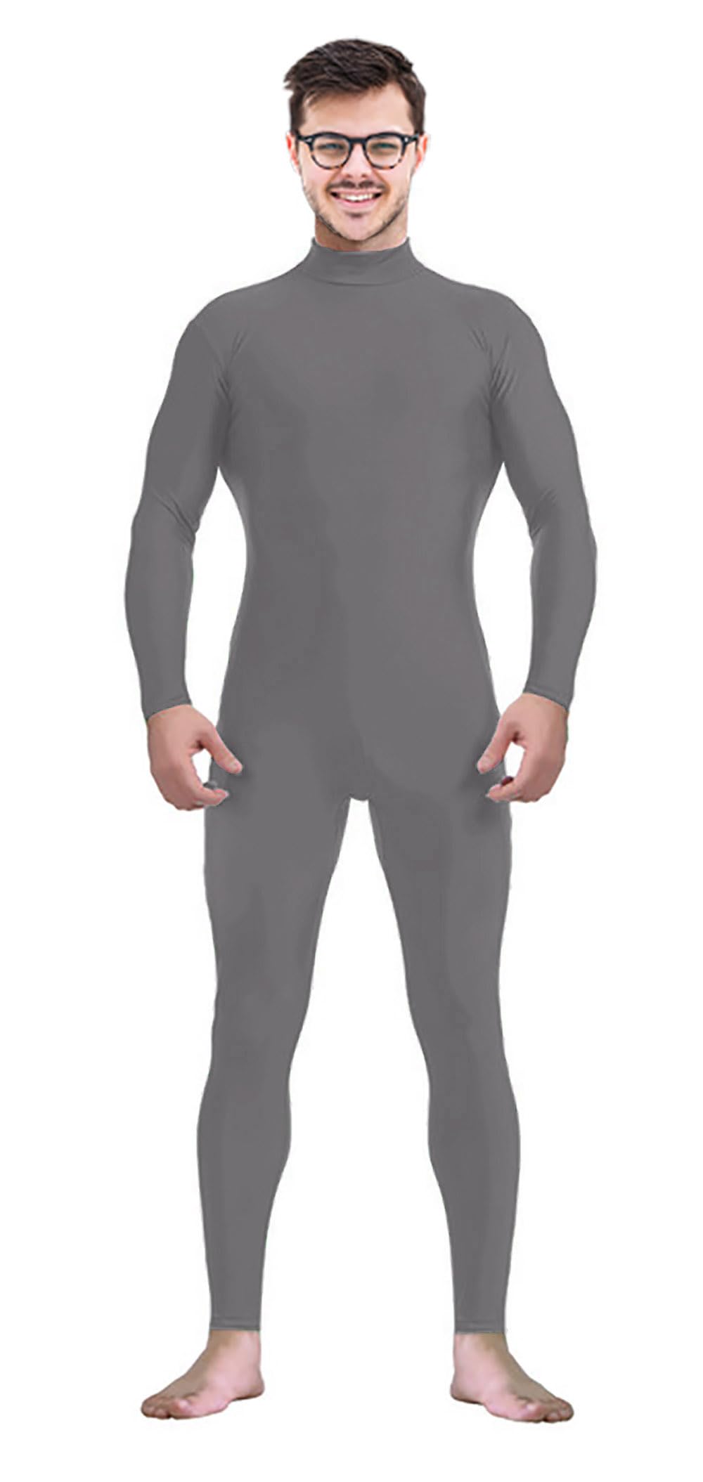 Men's and Women's Stretch Spandex Zentai Unitard Bodysuit Costume Without Hood Feet Hands