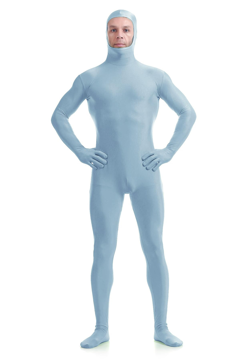 ATHX Men's and Women's Spandex Open Face Bodysuit Costume Adult Stretchy Halloween Cosplay Body Suit Zentai Suit Outfits