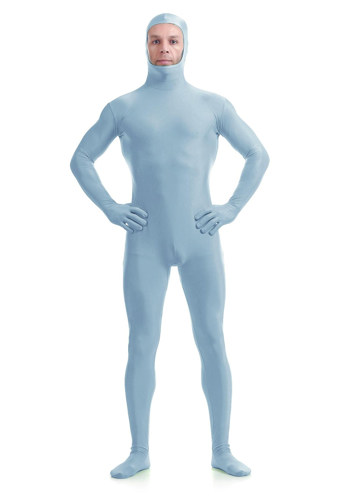 ATHX Men's and Women's Spandex Open Face Bodysuit Costume Adult Stretchy Halloween Cosplay Body Suit Zentai Suit Outfits