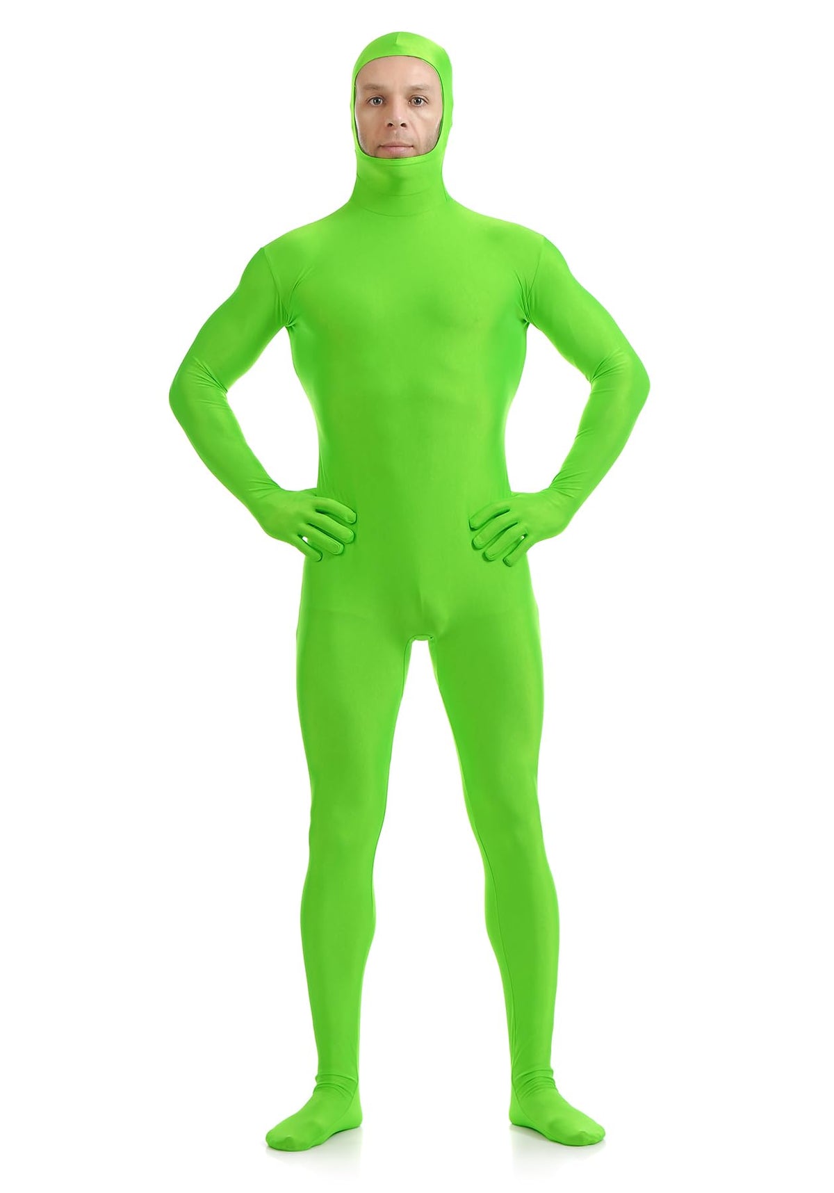 ATHX Men's and Women's Spandex Open Face Bodysuit Costume Adult Stretchy Halloween Cosplay Body Suit Zentai Suit Outfits