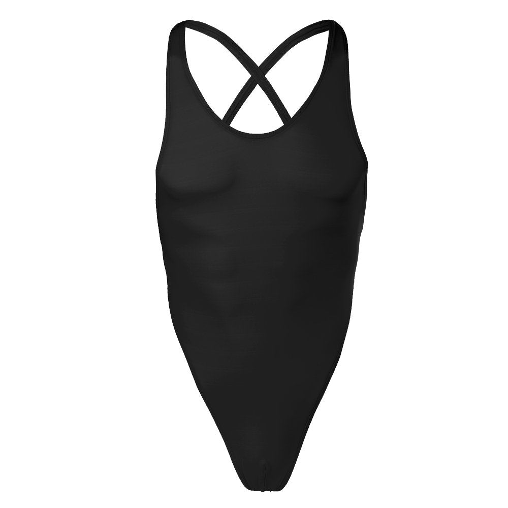 IWEMEK Men's One-piece High Cut G String Underwear Wrestling Singlet Leotard Bodysuit Thongs