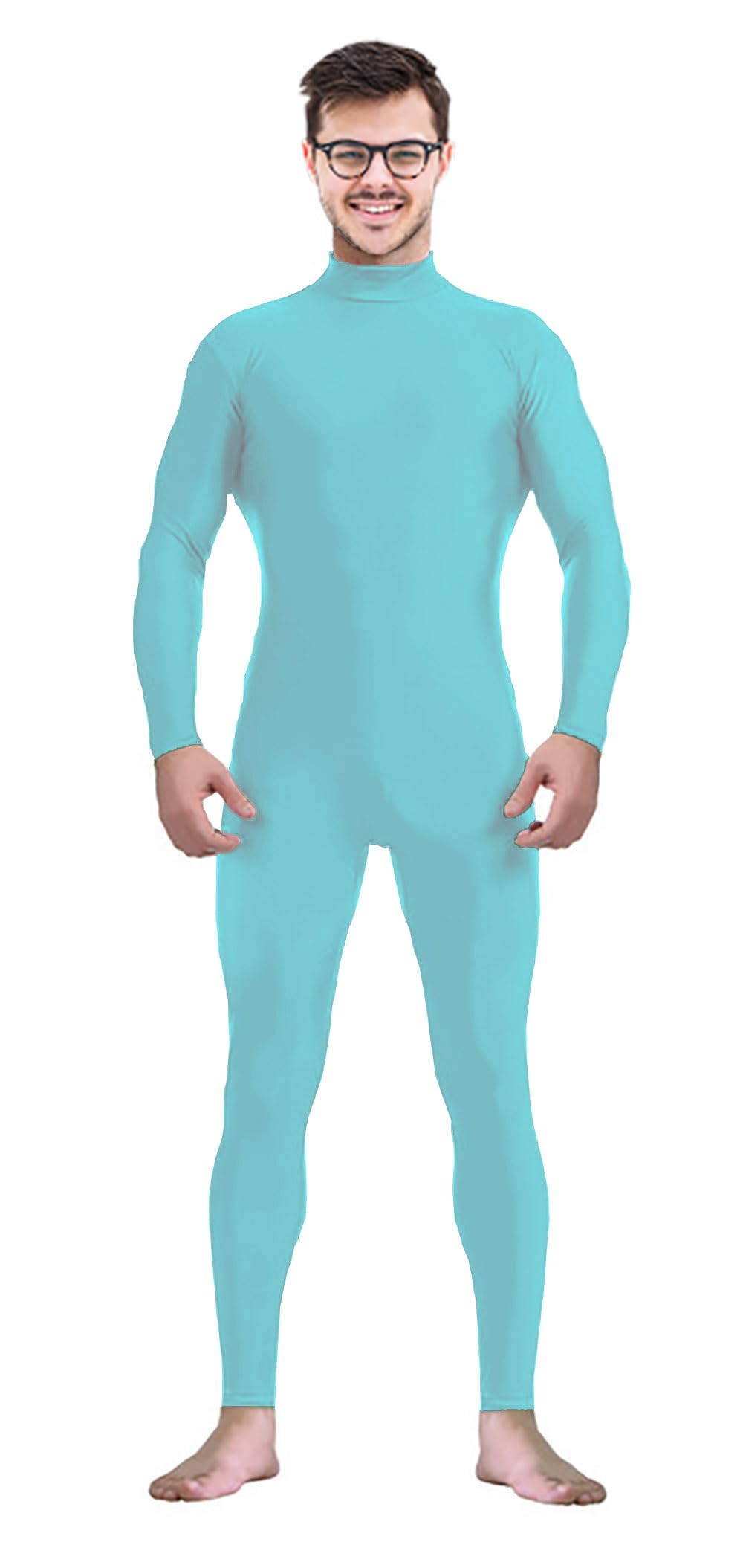 Men's and Women's Stretch Spandex Zentai Unitard Bodysuit Costume Without Hood Feet Hands
