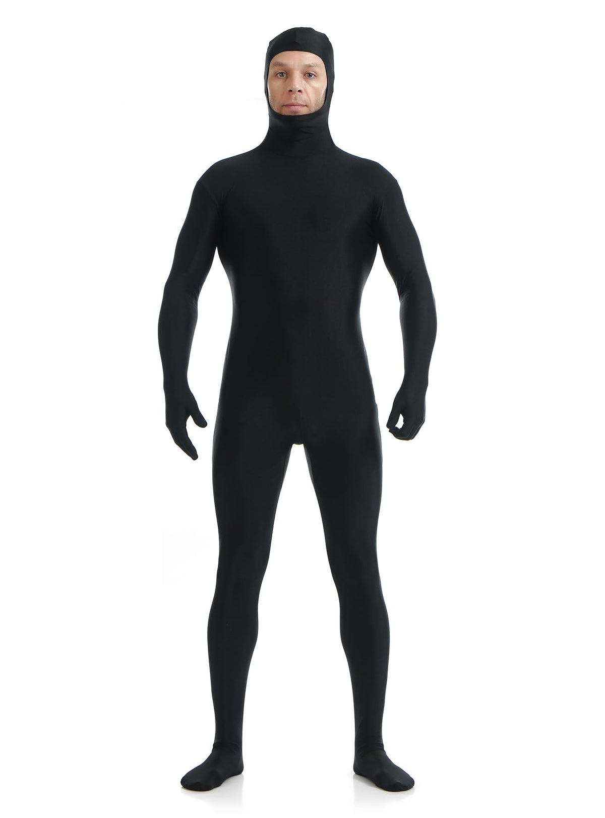 ATHX Men's and Women's Spandex Open Face Bodysuit Costume Adult Stretchy Halloween Cosplay Body Suit Zentai Suit Outfits
