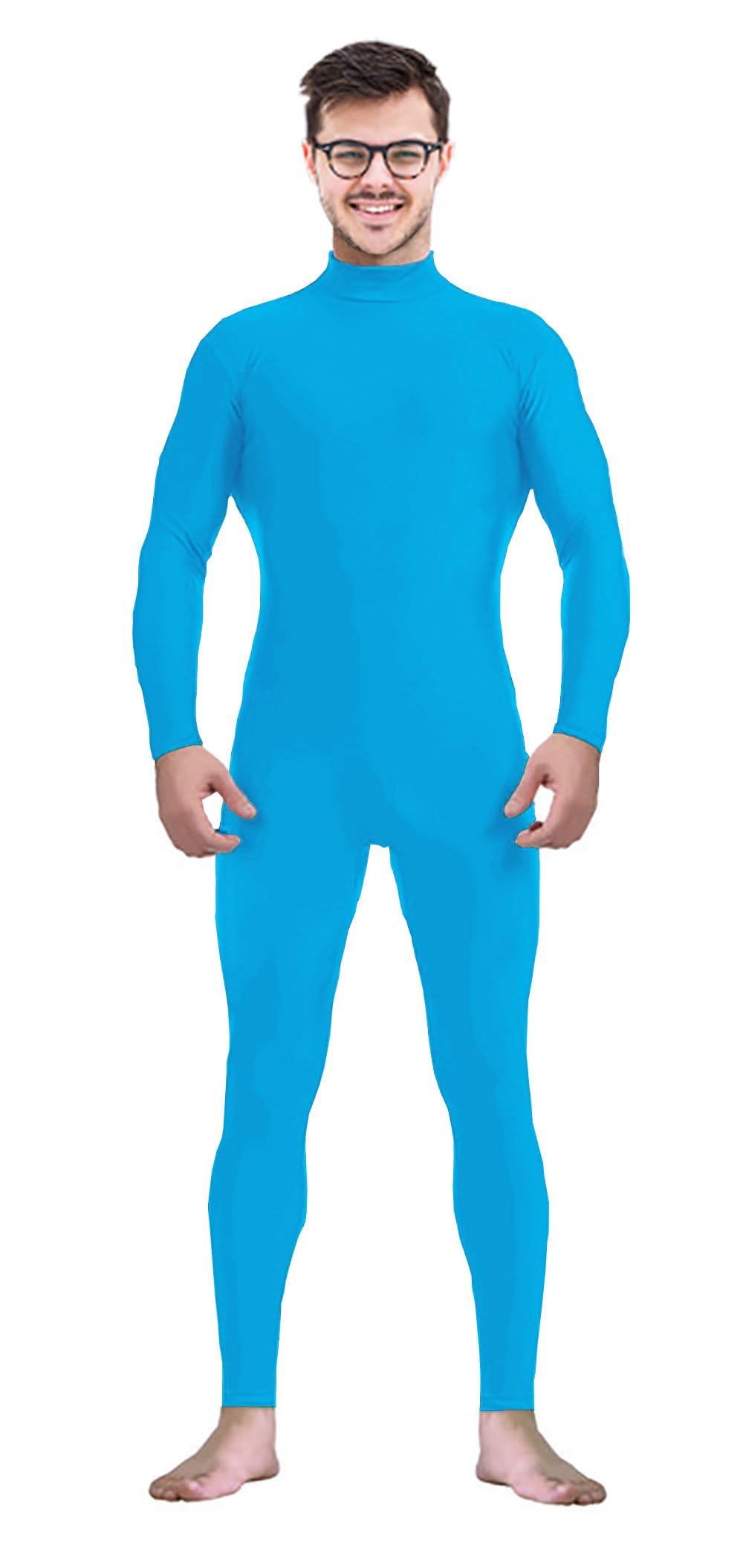 Men's and Women's Stretch Spandex Zentai Unitard Bodysuit Costume Without Hood Feet Hands