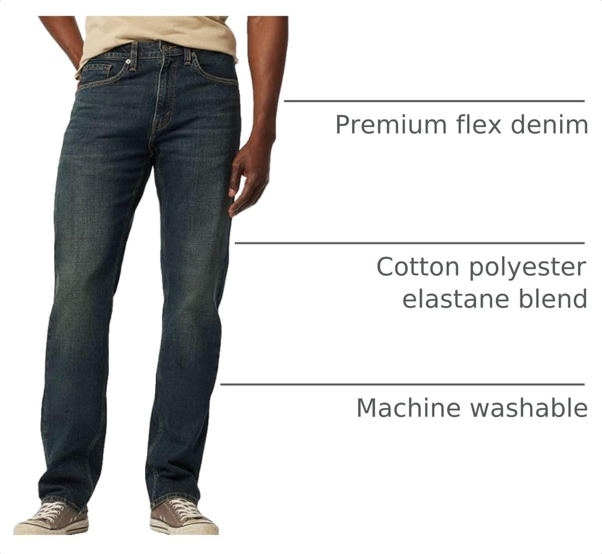 Levi Strauss Signature Gold Men's Regular Fit Flex Jeans