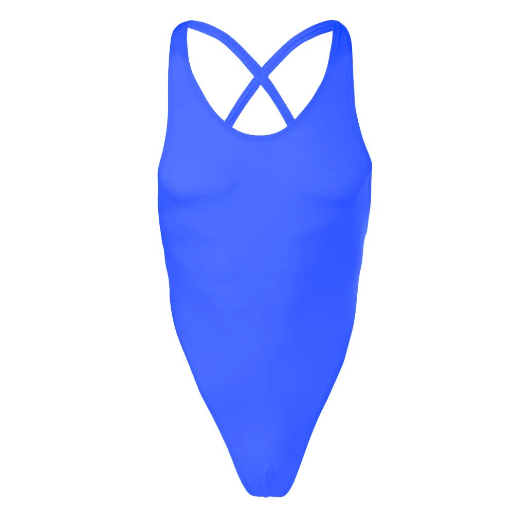 IWEMEK Men's One-piece High Cut G String Underwear Wrestling Singlet Leotard Bodysuit Thongs