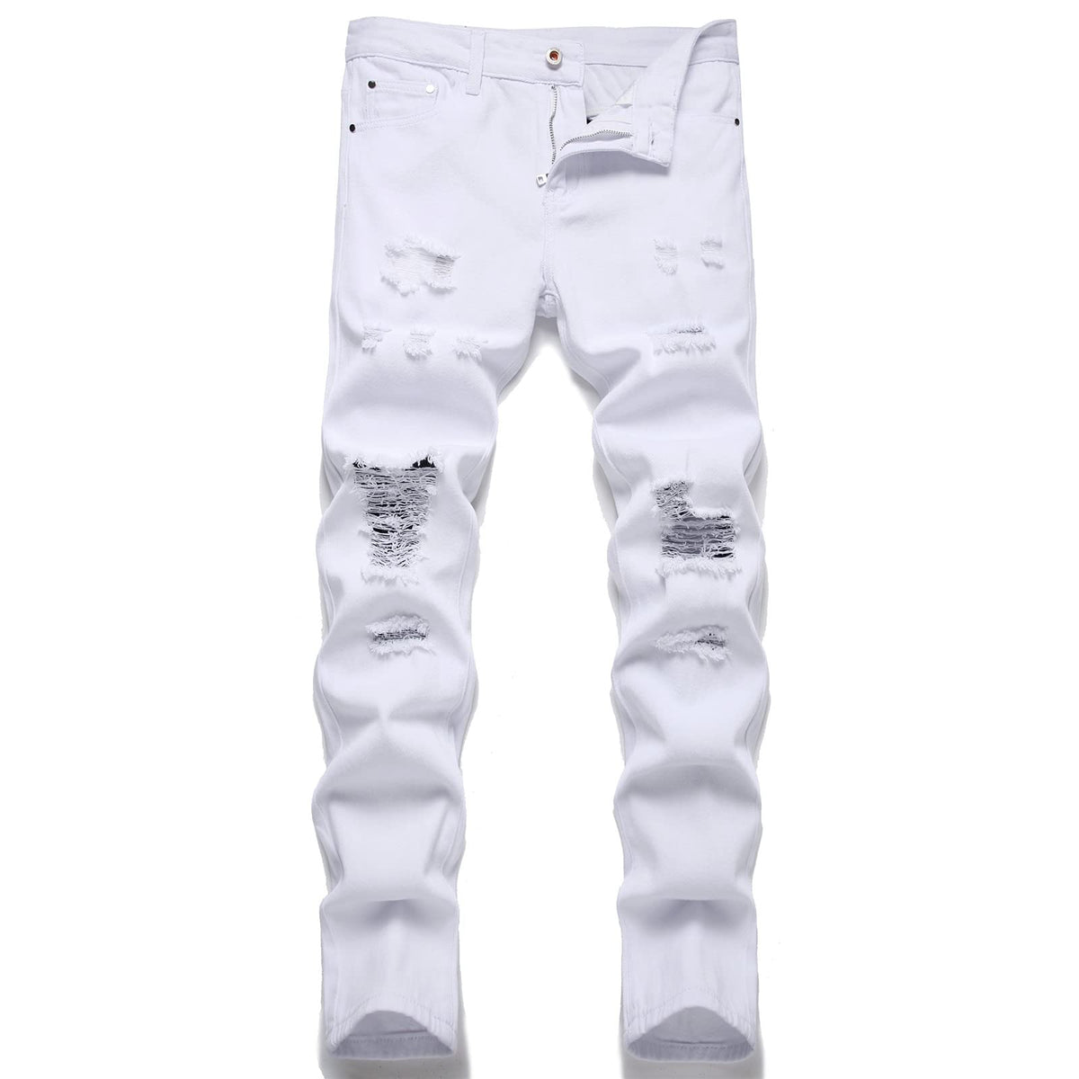 AITITIA Men's Ripped Regular Fit Jeans