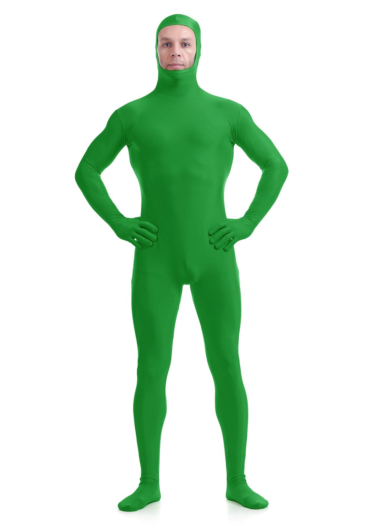 ATHX Men's and Women's Spandex Open Face Bodysuit Costume Adult Stretchy Halloween Cosplay Body Suit Zentai Suit Outfits