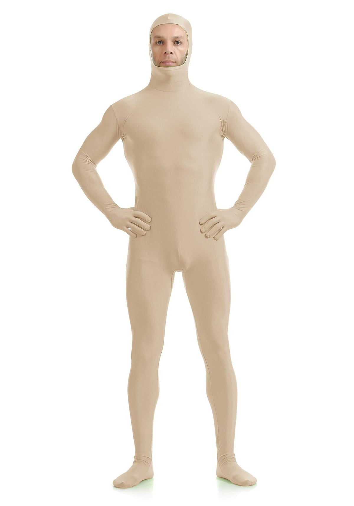 ATHX Men's and Women's Spandex Open Face Bodysuit Costume Adult Stretchy Halloween Cosplay Body Suit Zentai Suit Outfits