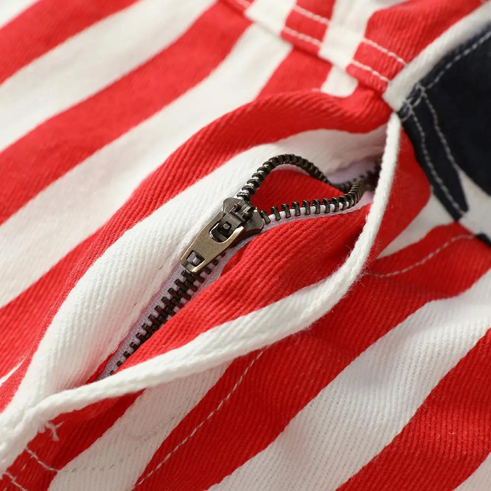 YUANBANG Plus Size 4th of July American Flag Overalls for Men USA 250th Anniversary Shorts Stretchy Denim Romper Memorial Day Coveralls Patriotic Gifts Summer Wins Wear Independence Day Jumpsuits Fashion Father's Day BBQ Outdoor Menswear