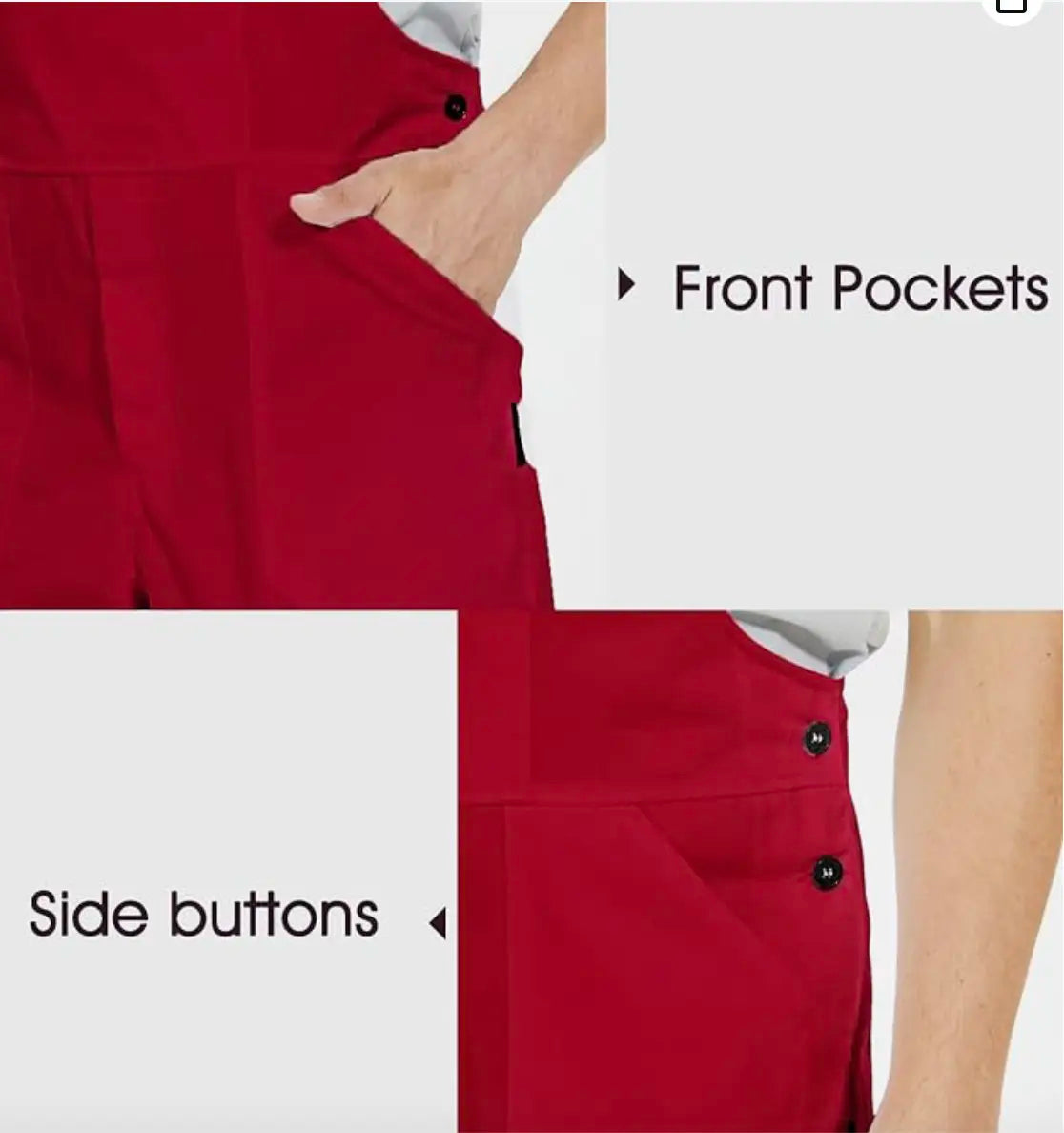 Workidea Men's Bib Overall with metal gourd easy clip Cotton Mix Comfortable Menswear