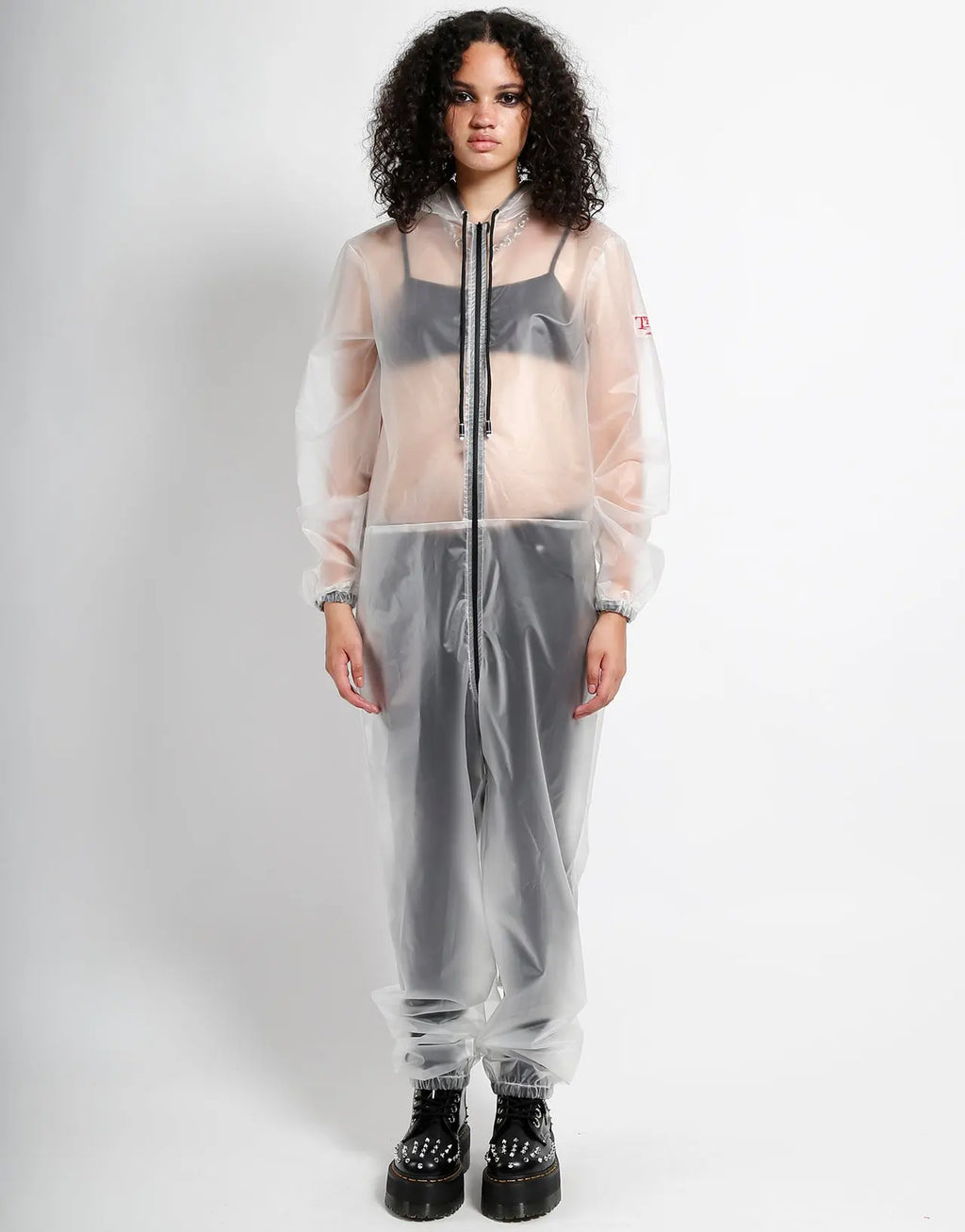 Men's Unisex Sizes Transparent Overalls - Thermoplastic Zipper-Closure Jumpsuit, Hand Wash Only, for Casual Daily Wear, Show Your Drip
