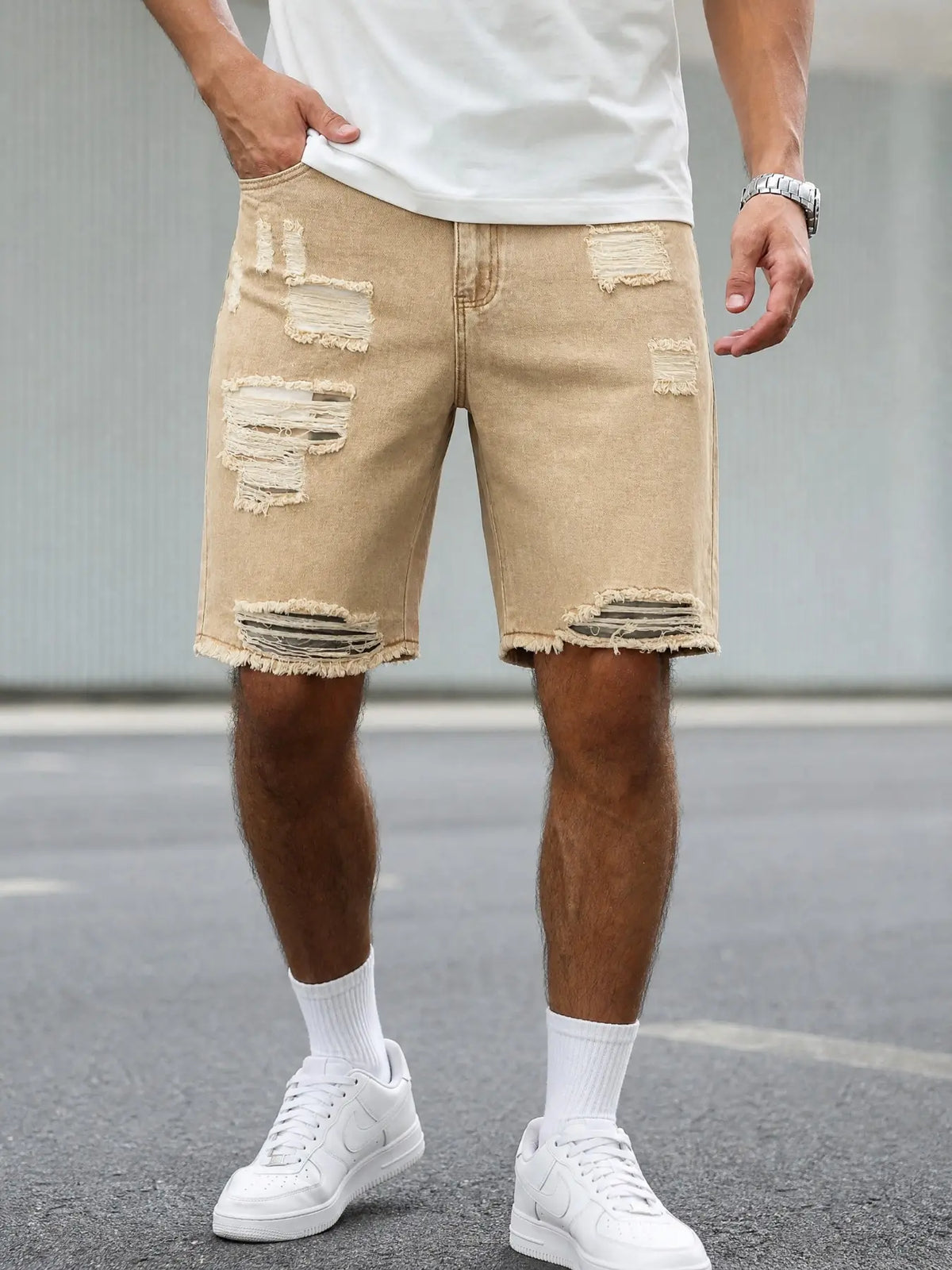 Men's Fashion Distressed Casual Ripped Jeans Shorts, Summer New Design, Casual Wear, Baggy, Pocket, Comfortable Fit, Stylish Look, Ideal for Daily Use