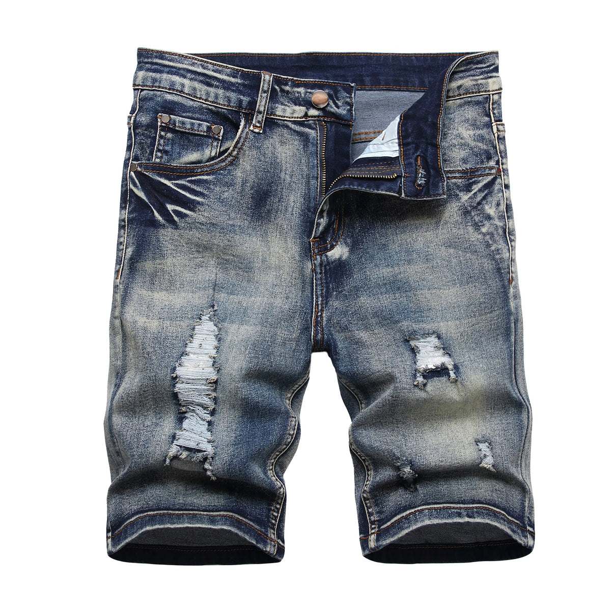 JUNBAOSS Men's MultiPack Slim Fit Stretch Denim ShortsRipped Skinny Jean Shorts for Men, Distressed FashionStraight Comfort Flex Waist Short Denim Jean, MenswearClassic Street Style Cotton Fabric Jean Natural HipsterPersonalized Stylish Jeans with Pockets