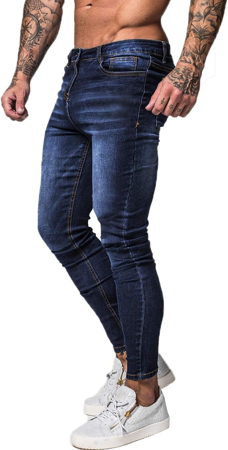 GINGTTO Skinny Jeans Men Stretch Tapered Leg Slim Fit 28/30//32 in