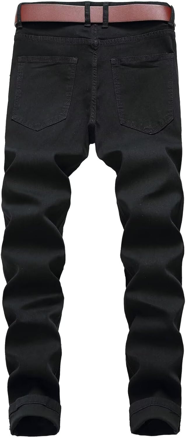 Men's Ripped Skinny Slim Fit Stretch Distressed Destroyed Jeans Denim Pants