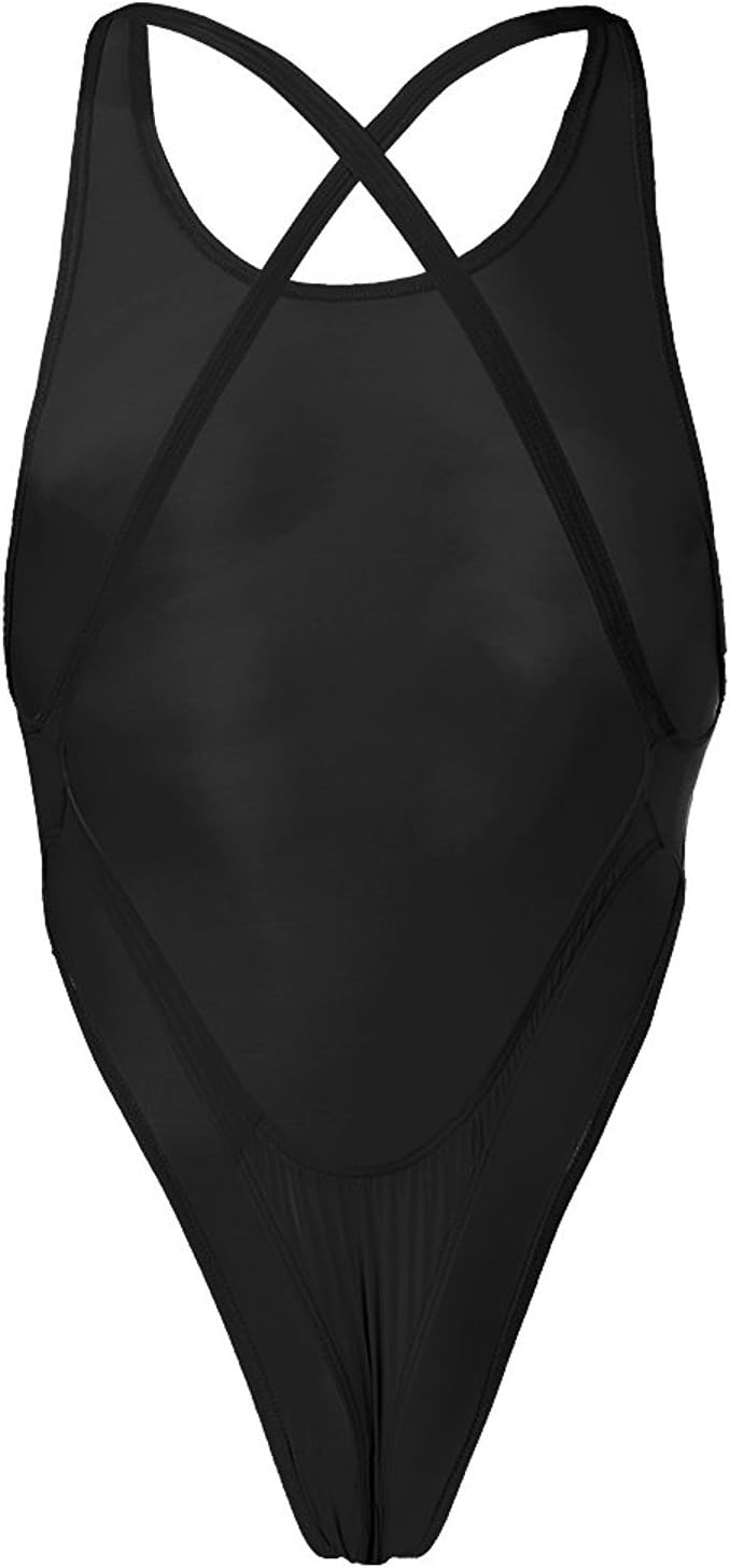 IWEMEK Men's One-piece High Cut G String Underwear Wrestling Singlet Leotard Bodysuit Thongs