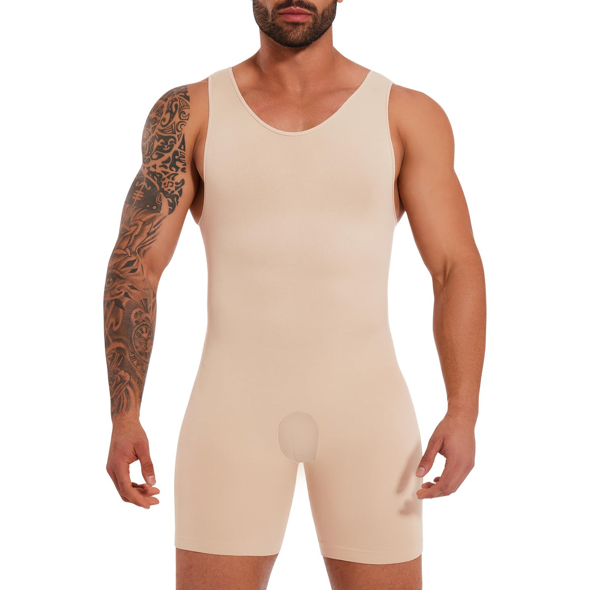 Mens Body Shaper Compression Bodysuit Shapewear Fajas Para Hombres