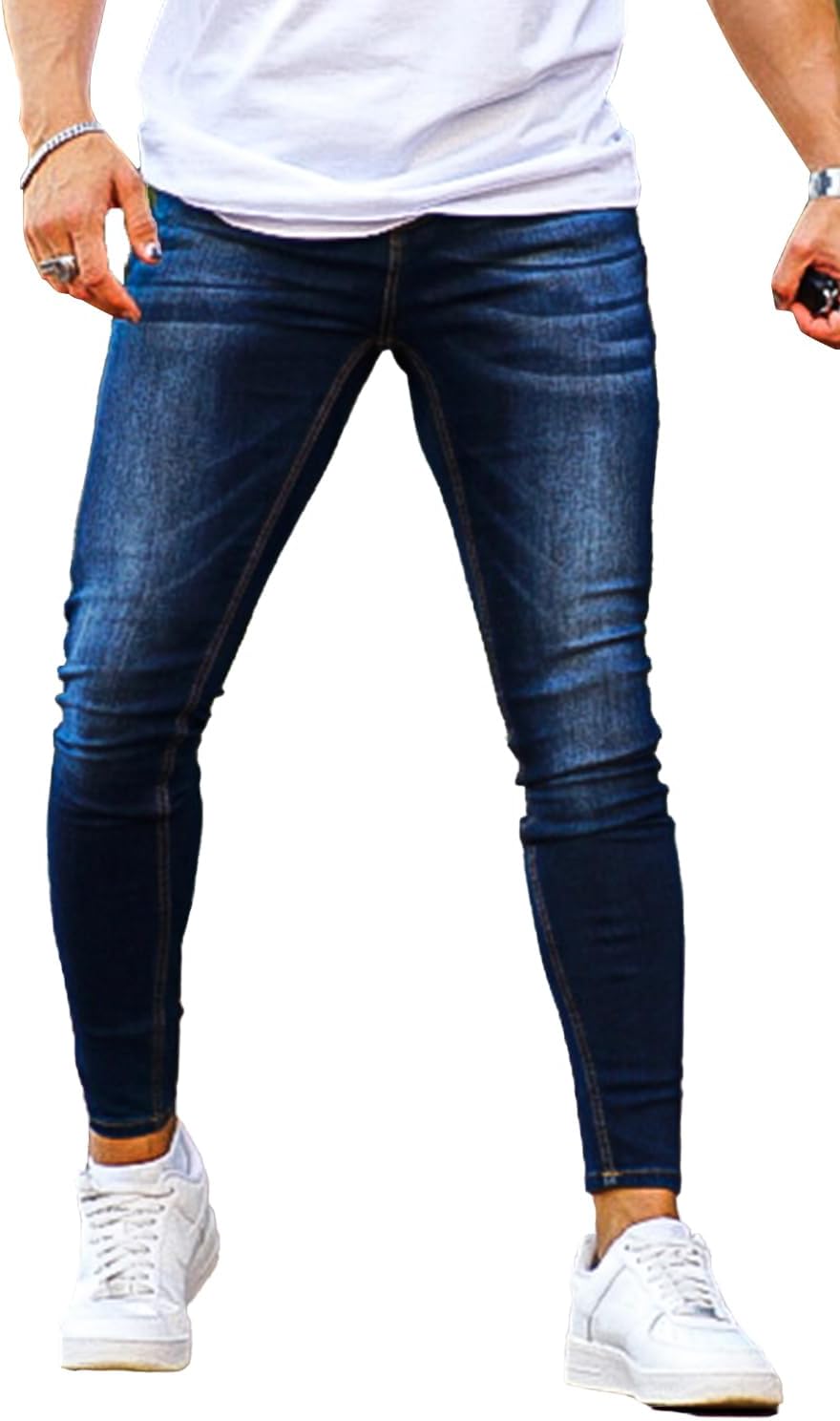 GINGTTO Skinny Jeans Men Stretch Tapered Leg Slim Fit 28/30//32 in