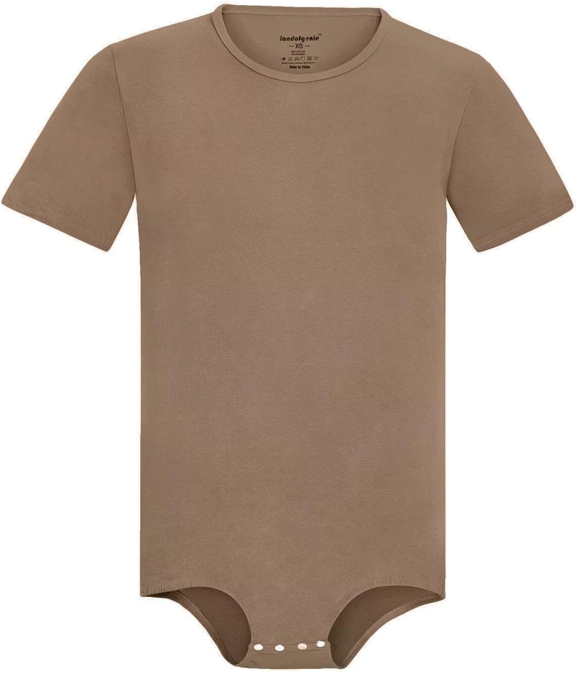 Landofgenie Mens Short Sleeve Onesie Solid Basic Bodysuit Pajama