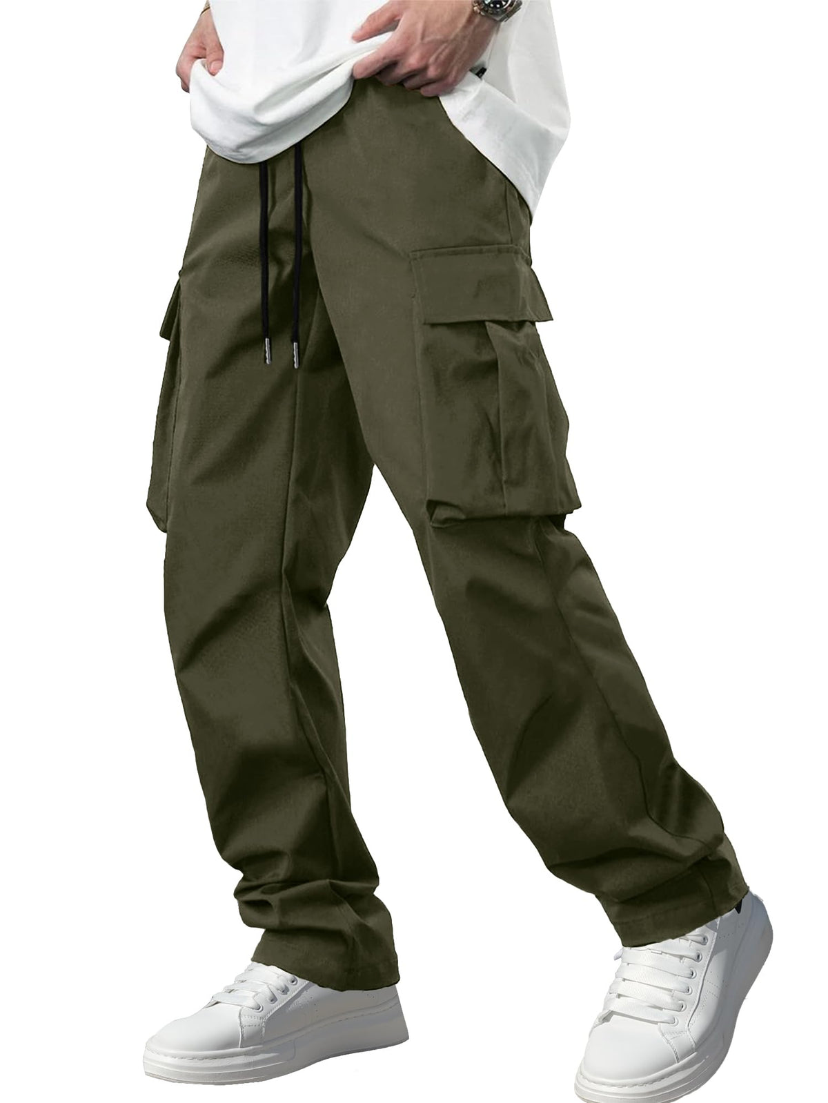 Comdecevis Men's Casual Cargo Pants Tactical Work Pants with Pockets