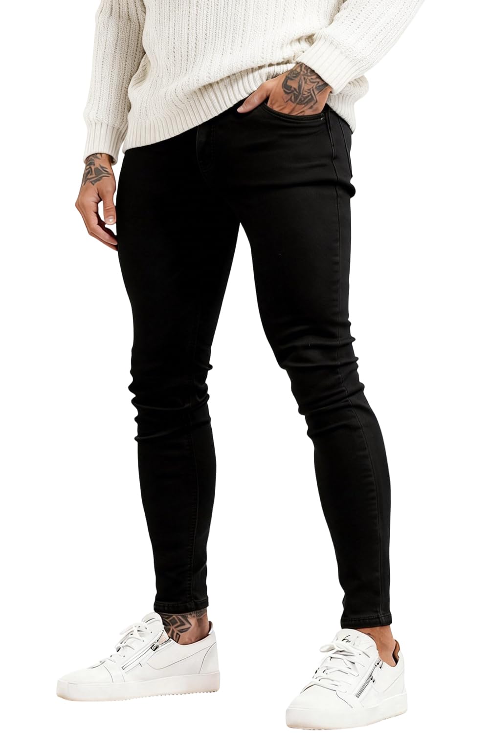 GINGTTO Skinny Jeans Men Slim Fit Stretch Tapered Leg